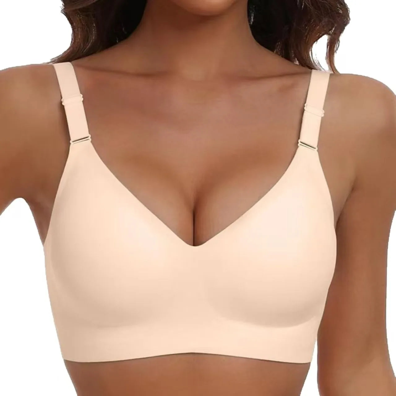 Women's Wireless Push-Up Bra Comfortable No-Wire Full Support Seamless Lift Bralette for Everyday T-Shirt Style