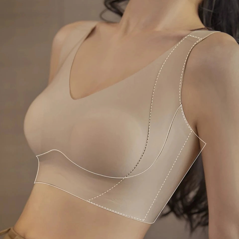 Plus Size Full Coverage Bras For Women No Underwire T-shirt Bra Seamless Push Up Daily Bralette Underwear With Soft Support Bra