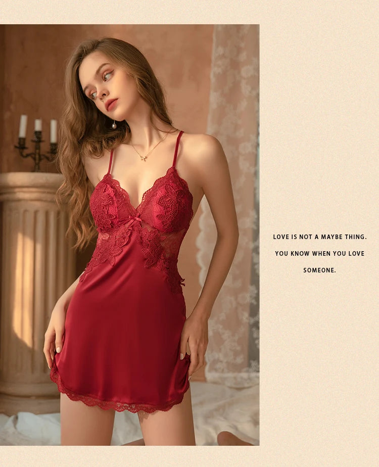 Women Sexy Lace Night Dress Sleepwear Robe Sets Lingerie Bridesmaid Gift Bathrobe Party Pajamas Nightgown Dressing Home Suit