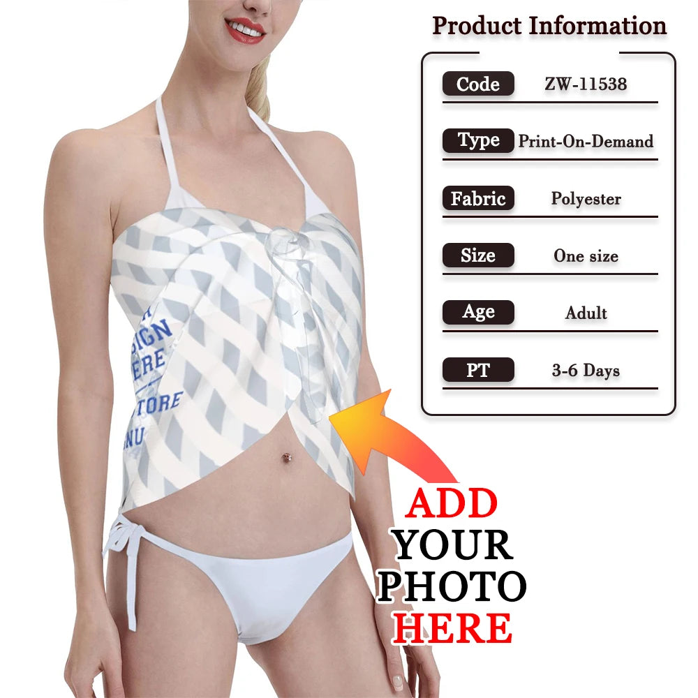 Customise Bikini Cover Ups Short Skirt For Women Custom Swimsuit Cover-ups Personalized Beach Sun Protection Shawl Sarong Skirt