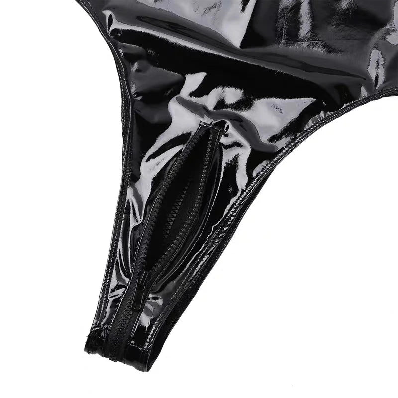Lingerie Bondage Set Plus Size Leather Transparent Nightwear Dress Women Sexy Cosplay Uniforms Cosplay Erotic Costumes Role Play