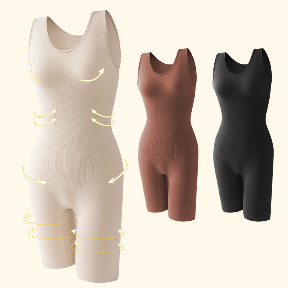 1Peice Shaping Shapewear Bodysuit Tight Body Shaper Black Top