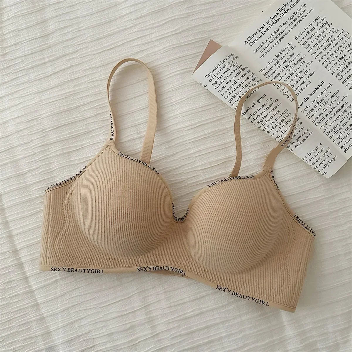 Wireless Push Up Bra for Small Chest - Seamless Anti-Sagging Invisible Bralette, Enhance Lift Comfort No Trace (Letter Design)
