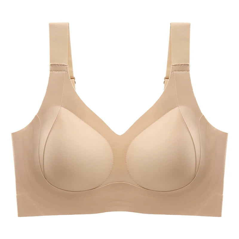 Seamless Women's Full Coverage Large Size Sexy V Neck Female Bralette Lift Up Wireless Minimizer bra Lingerie XL 2XL 3XL 4XL 5XL