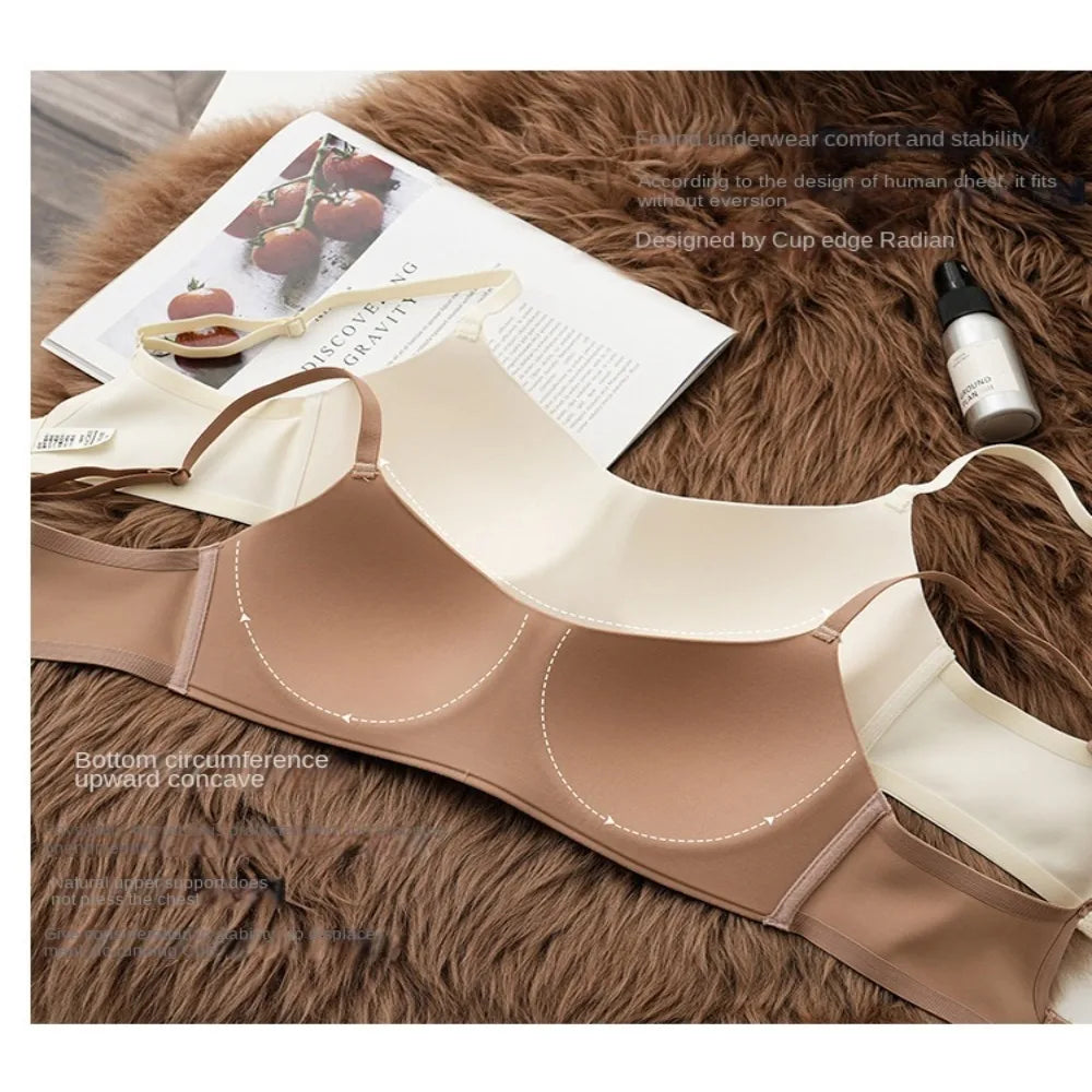 Soft Comfort Wireless Bra Breathable Fabric Thin Cup Seamless Bra Non-Wire Supportive Structure Tube Top Bras Daily Wear