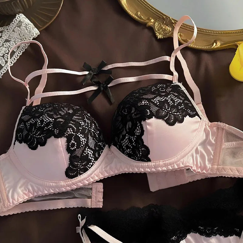 Lace Bras Set for Womens Summer Thin Breathable Bras Sexy Lingerie & Underwear  Adjustable Shoulder Strap Inner Padded Bralette