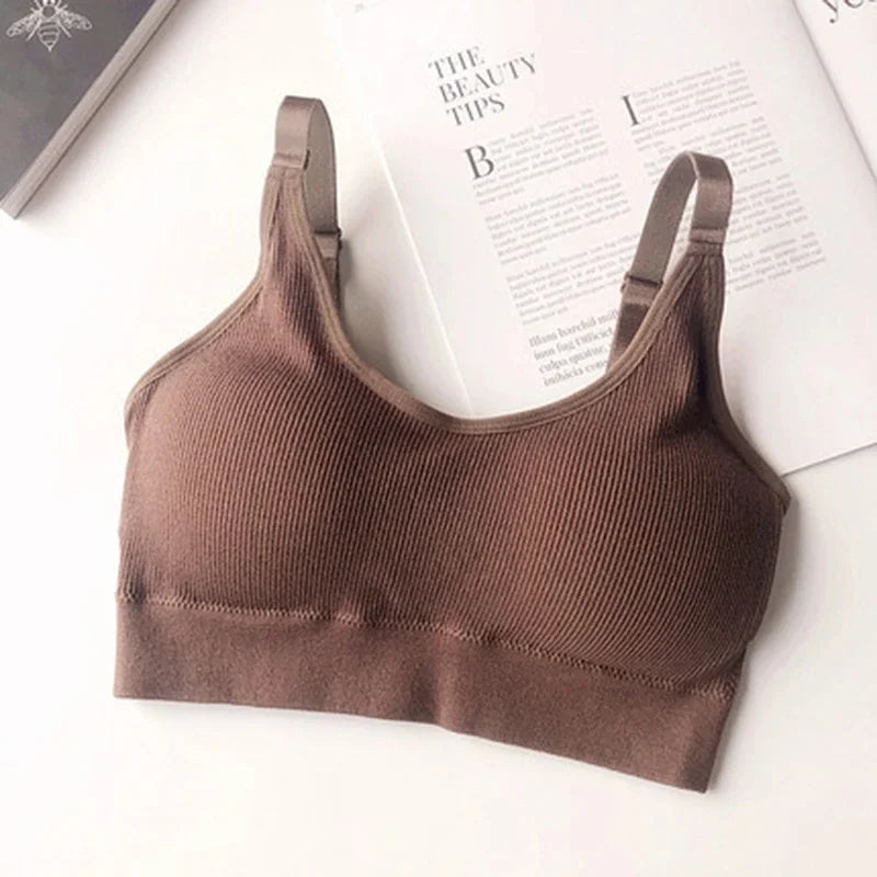 Wireless Seamless Bra for Women Cotton Comfort No Steel Ring Padded Sports Lingerie Top Beauty Back Multi Color Bralette
