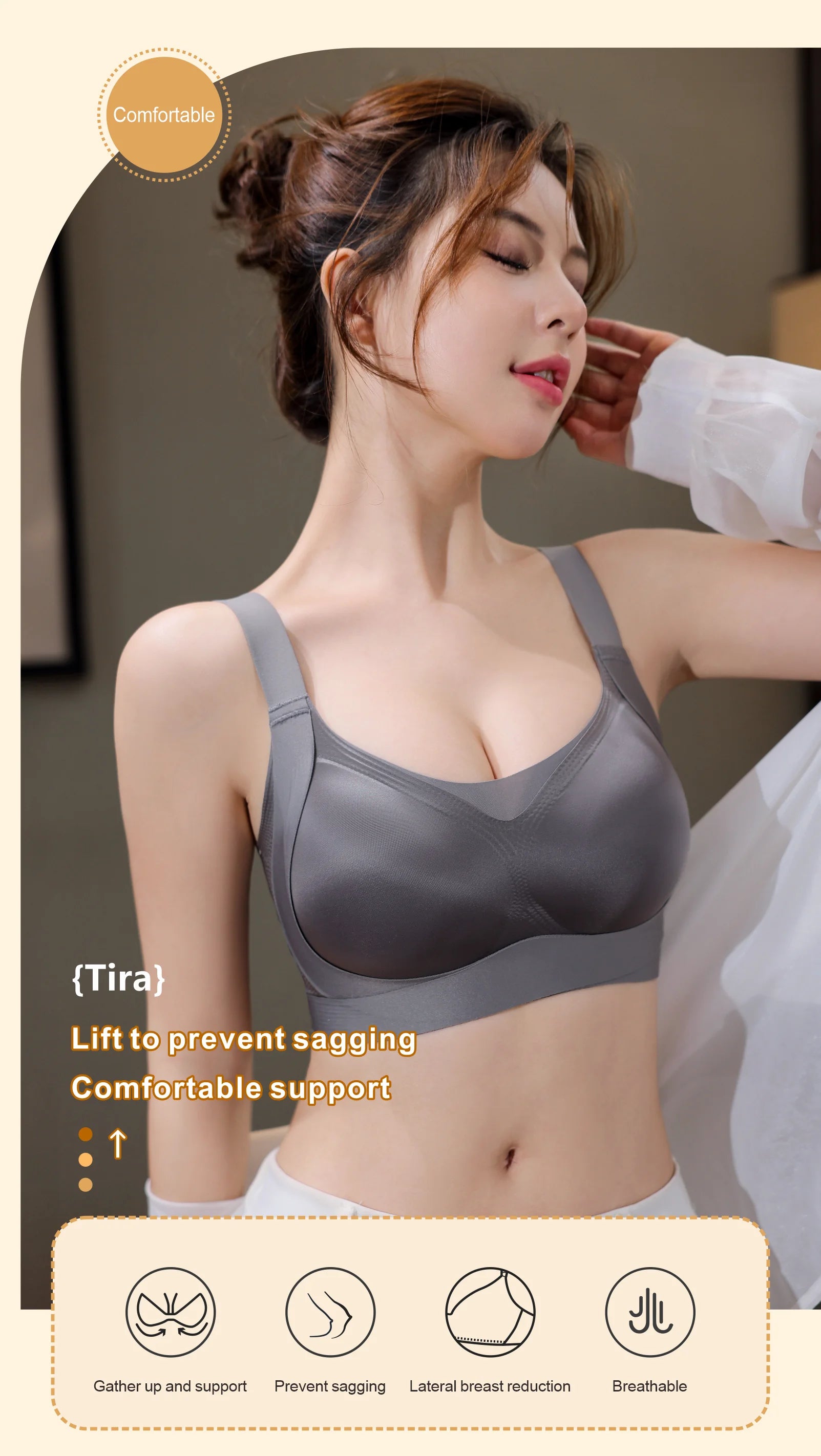 CAITING Wireless Full-Cup Bra Lingerie for Women — Seamless, Invisible Under Clothes, Full Coverage, Large Size M-3XL