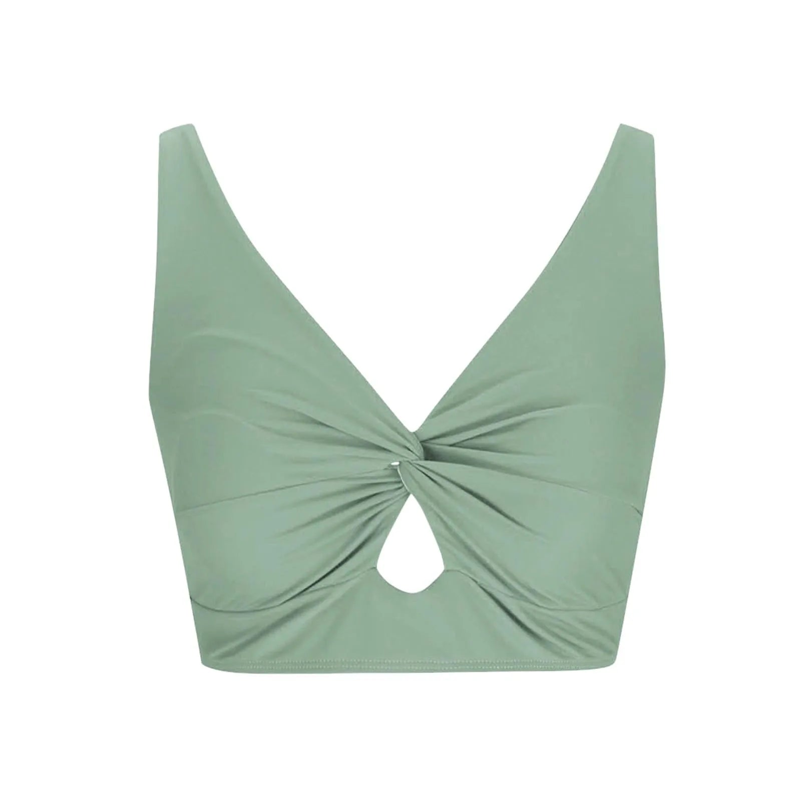 Women'S Swimsuit Top Solid Colour Bikini Swimsuit Fashion Gathering Push Up Tankini Swimsuit Sexy Backless Cross Strap Bikini