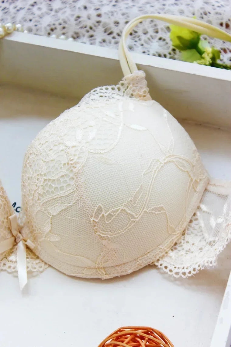 Girls Bra Sets for Women Push Up Bras Underwire Brassiere A B Cup Underwear Lingerie Three Quarters(3/4 Cup) Sexy Bralette Cheap