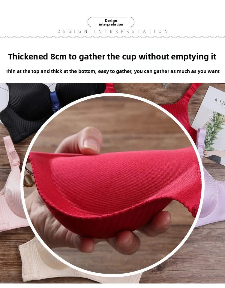 Ultra Push Up Bra with 8cm Lift Pads Wireless Seamless Side Support for Small Chest A Cup Enhancement for Flat Chest Comfortable