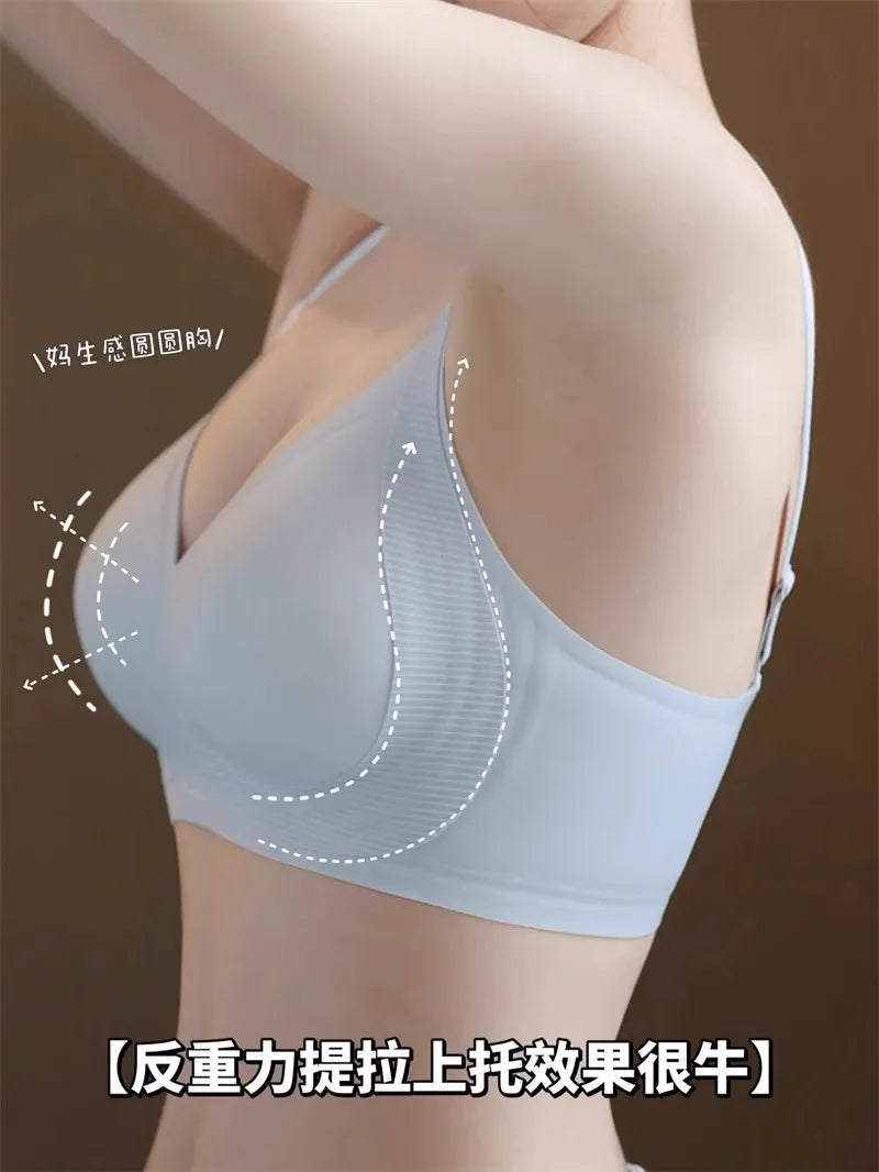 Seamless Wireless Bra Women Push-Up Gel Support Anti-Sagging Bralette Side Coverage Lift Comfort Bras Small Chest No Underwire