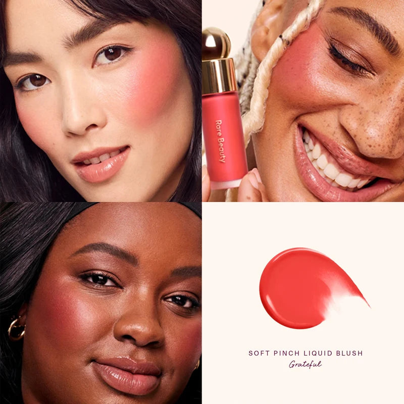 Rare Beauty Liquid Blush Silky and Glides On Smoothly Nature Long Lasting Plump Happy Hope Delight Stained Lipstick Gloss Makeup
