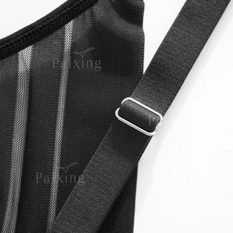 Striped lace front button side fold up lingerie plus French style sexy strapless wire free women's bra