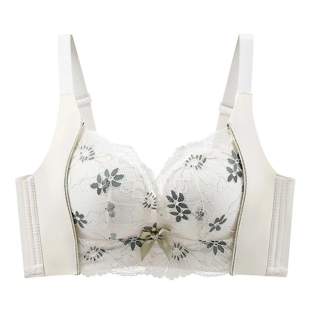 Gathered Breasts Wireless Deep V Bra Shockproof Close-fitting Brassiere for Women Anti-sagging Lingerie Seamless Lace Bras Girls