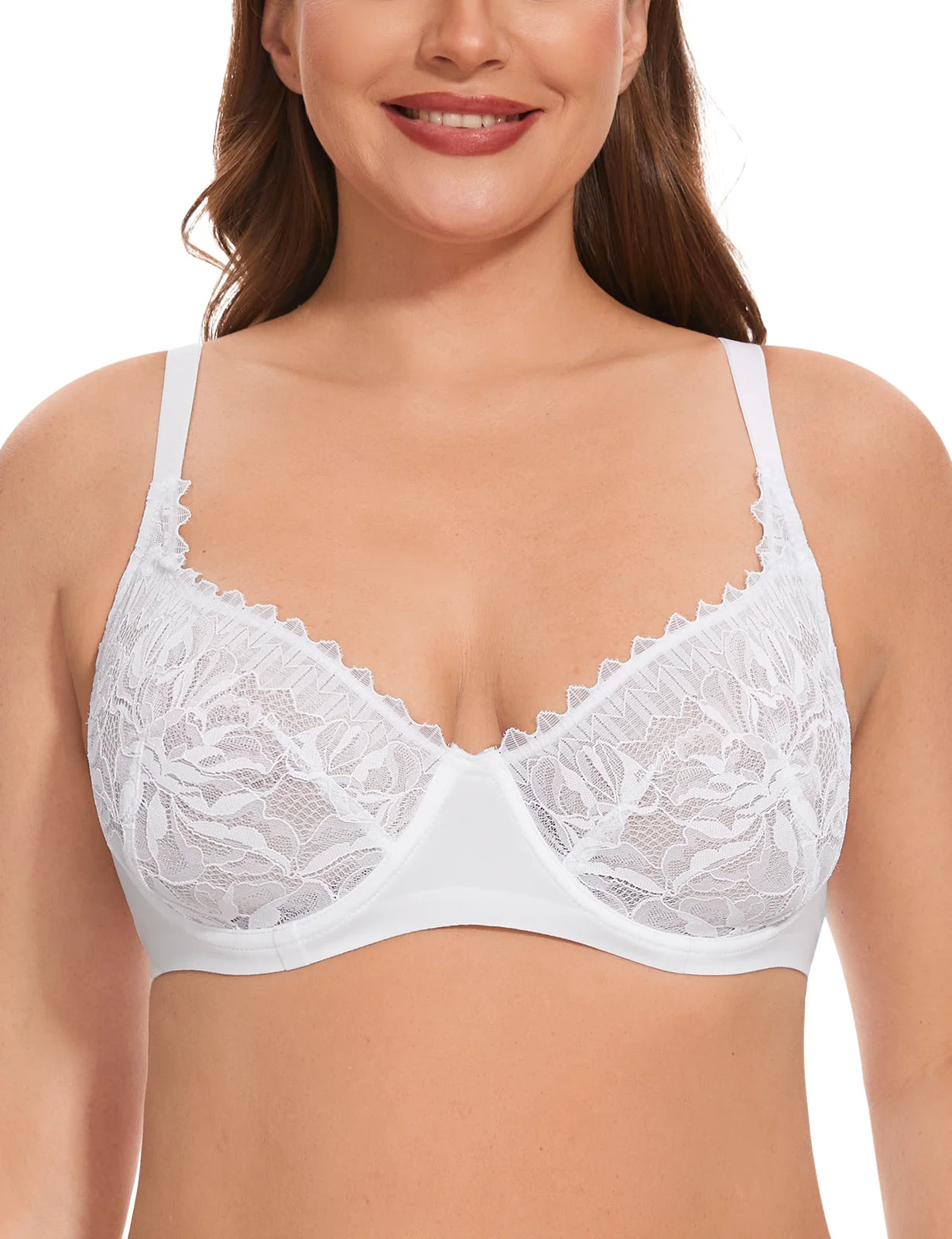 New Mesh Bras For Women Lace Bra Unlined Sexy Lingerie Perspective Bra Underwire Everyday Ultra Thin Bras C D E F G H Cups