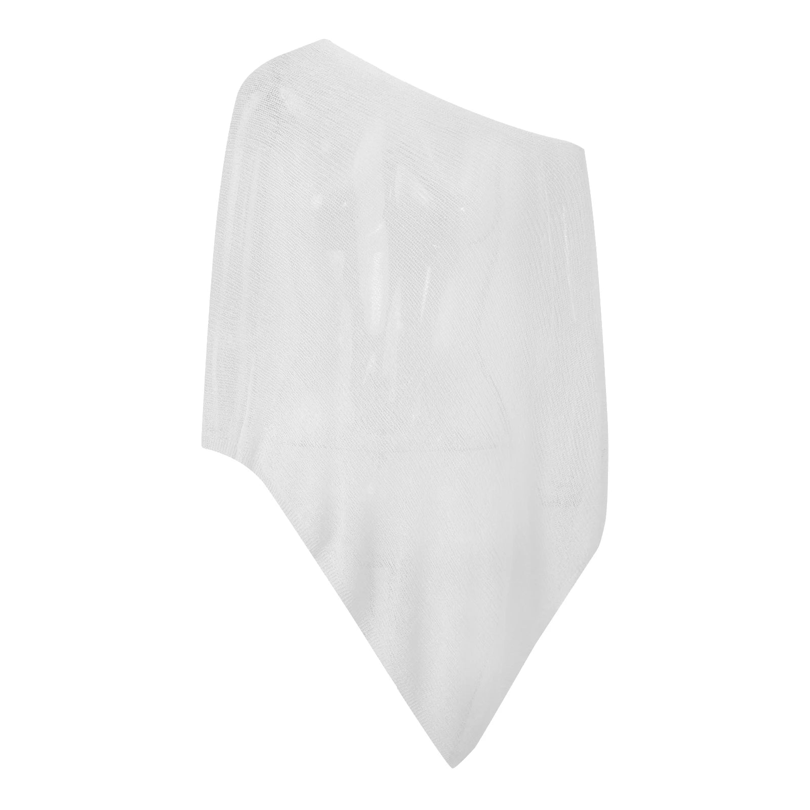 Women's Knitwear Bikini Cover-ups See-through Off Shoulder Irregular Triangle Hem Puncho Loose Fit Pullover Summer Beach Tops
