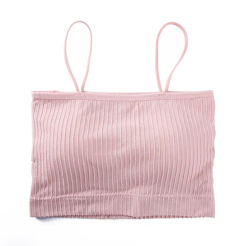 Summer Tube Bras For Women Sexy Seamless Underwear Crop Tops Sexy Lingerie Silky Bandeau Bra Removable Pads Intimates
