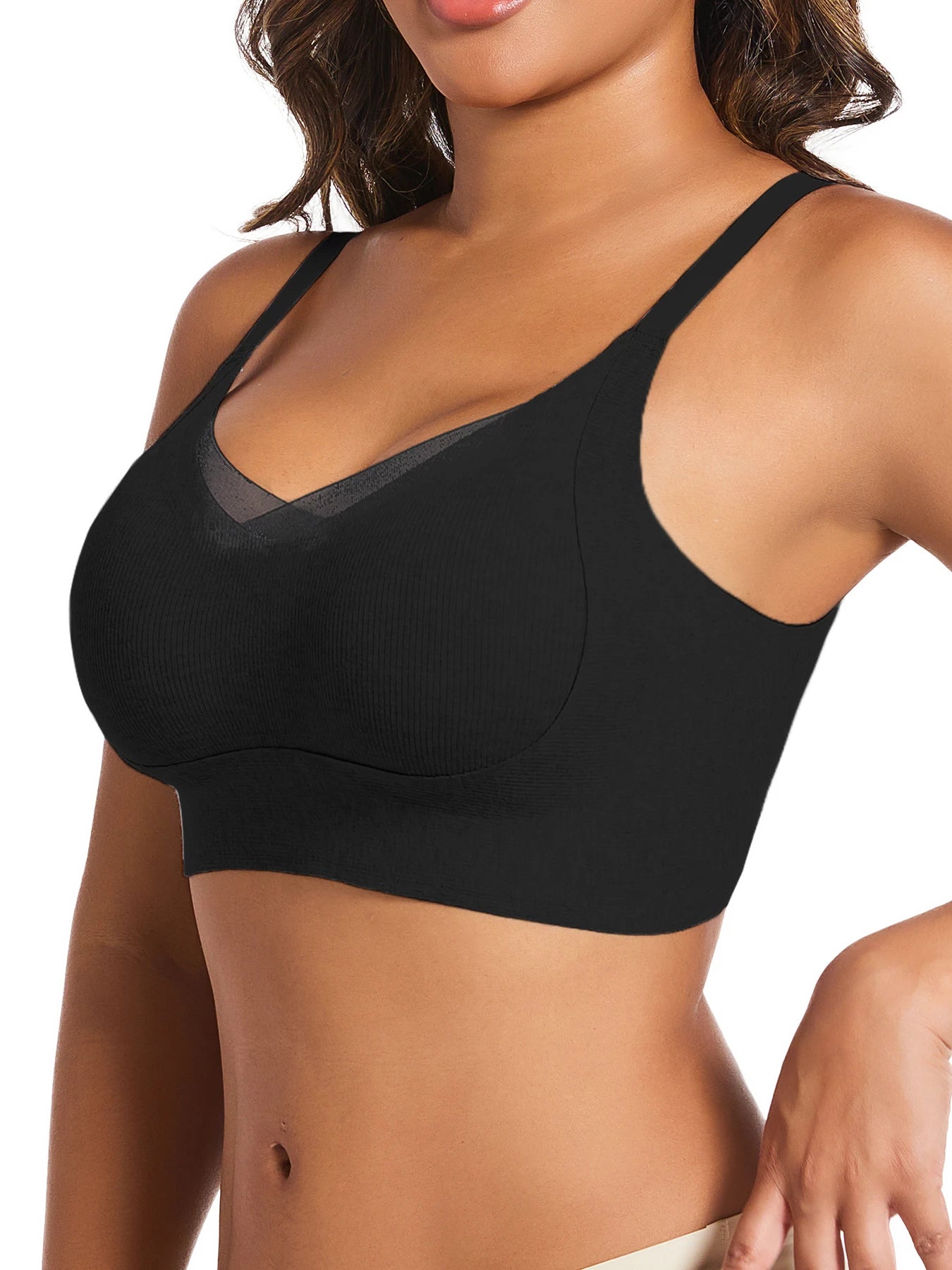1pc Women's Casual Black  Push Up Bra With Medium Stretch Fabric