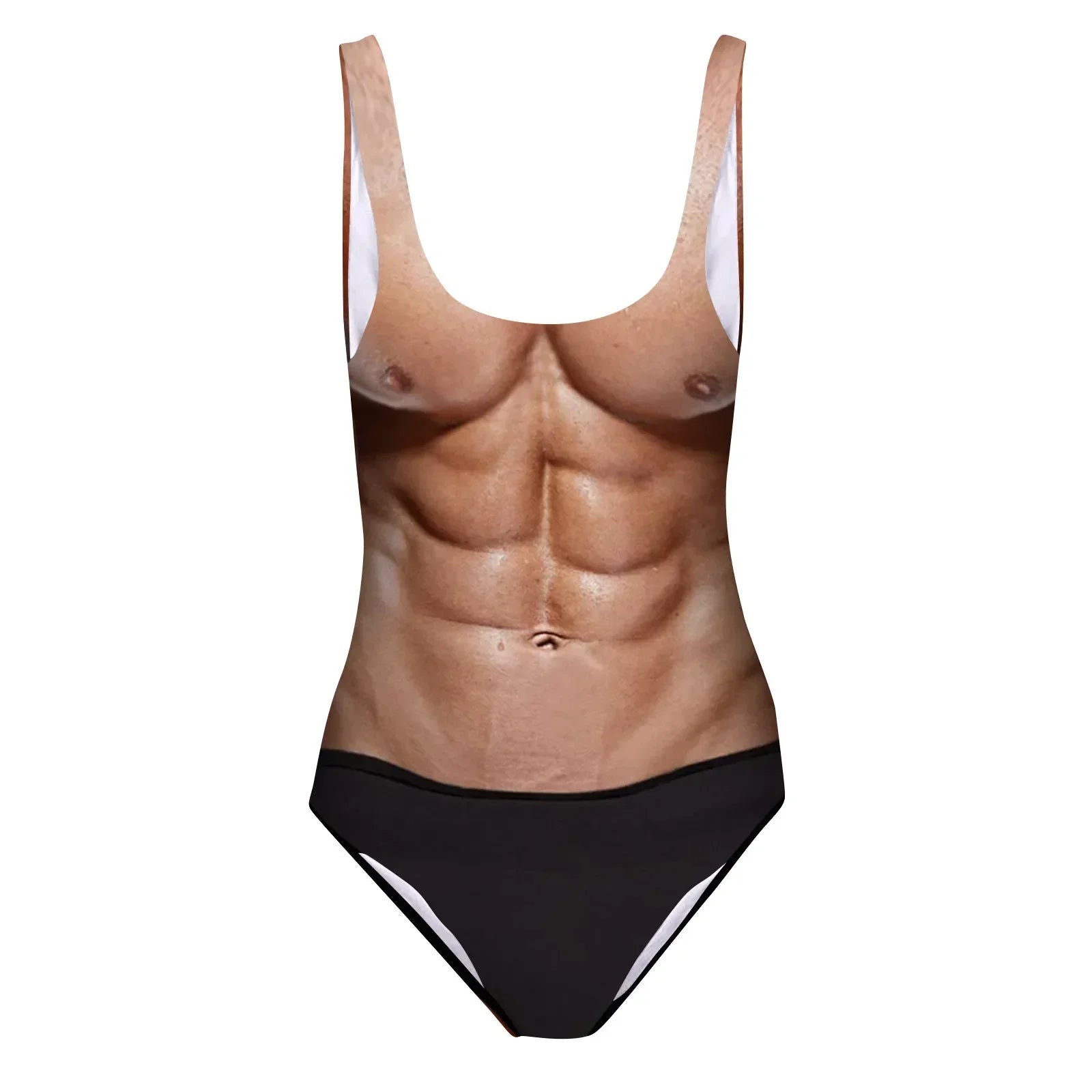 One-Piece Suits 2025 Trendy Women's Sexy Funny 3D Fake Breast Hairy Funny Print Swimsuit Bathing Suit Beach Outfits Bikini Mujer