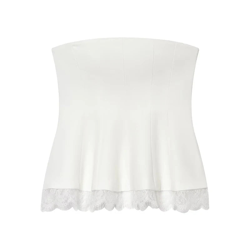 Women's Tops Fashion Lace Corset Tube Tops Summer Women Sexy Backless Top Female Chic Tops