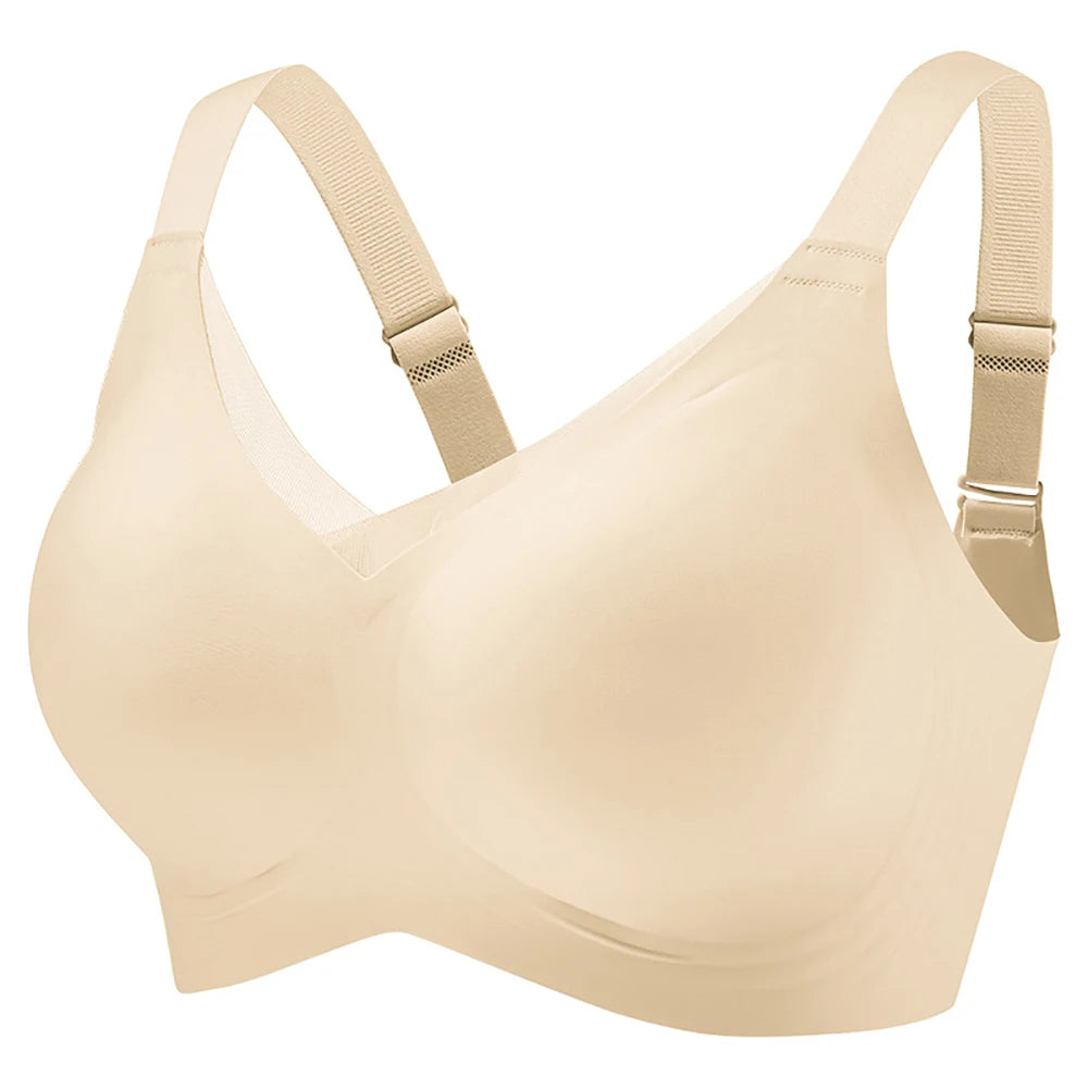 Jelly Wireless Bras For Women No Underwire Supportive Seamless Bra Comfort Soft Bralette Full Coverage Hide Back Fat T-Shirt Bra