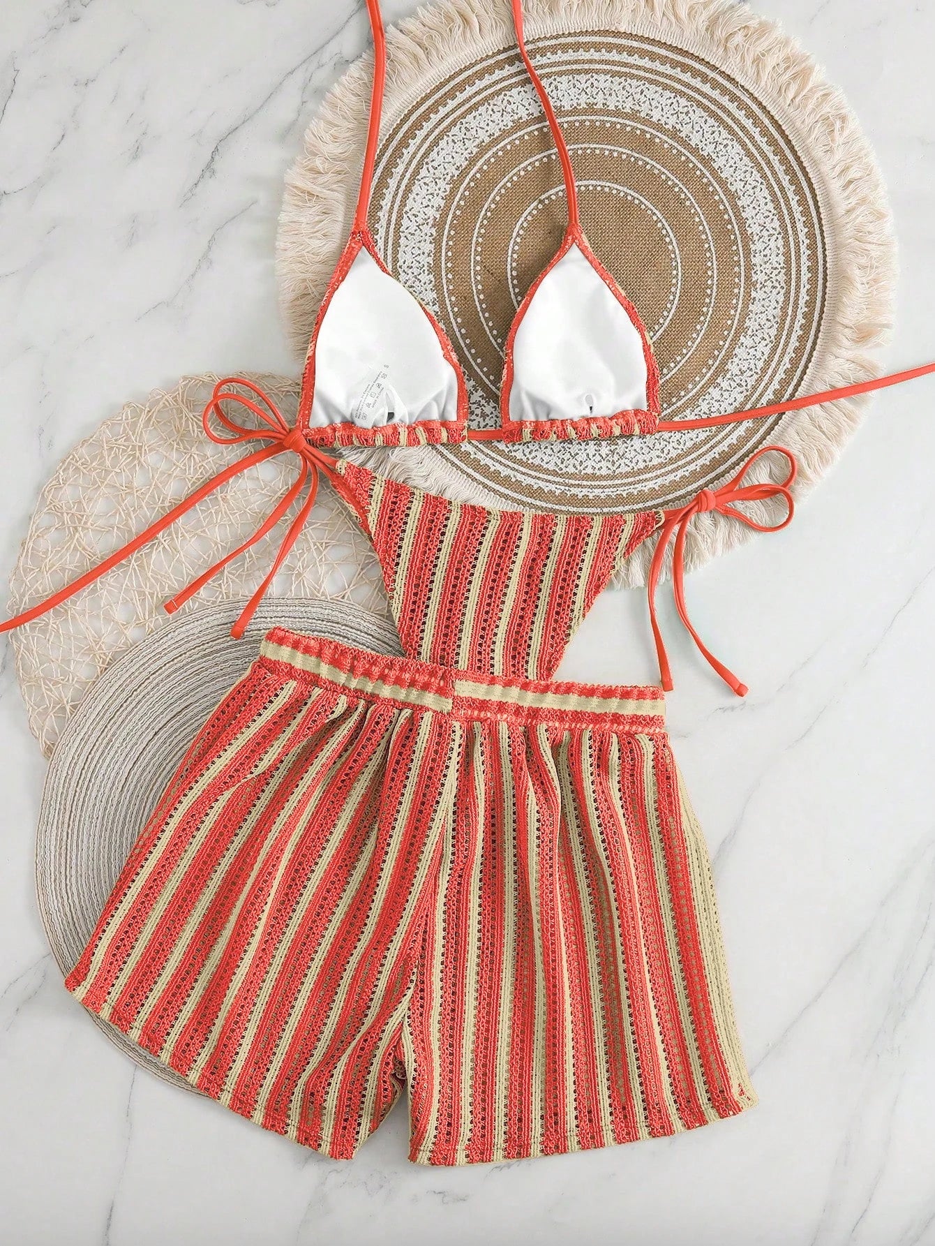 Sexy Bikini 2026 Women 3 Pieces Swimwear Female High Waist Swimsuit Orange Bathers Swimming Bathing Swim Suit Summer Beachwear