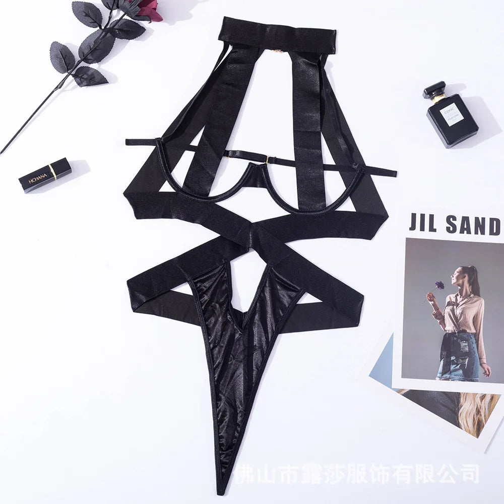 Spicy Girl's Sexy Strap Lingerie Bodysuit  Seductive Erotic Eco-Friendly Packing
