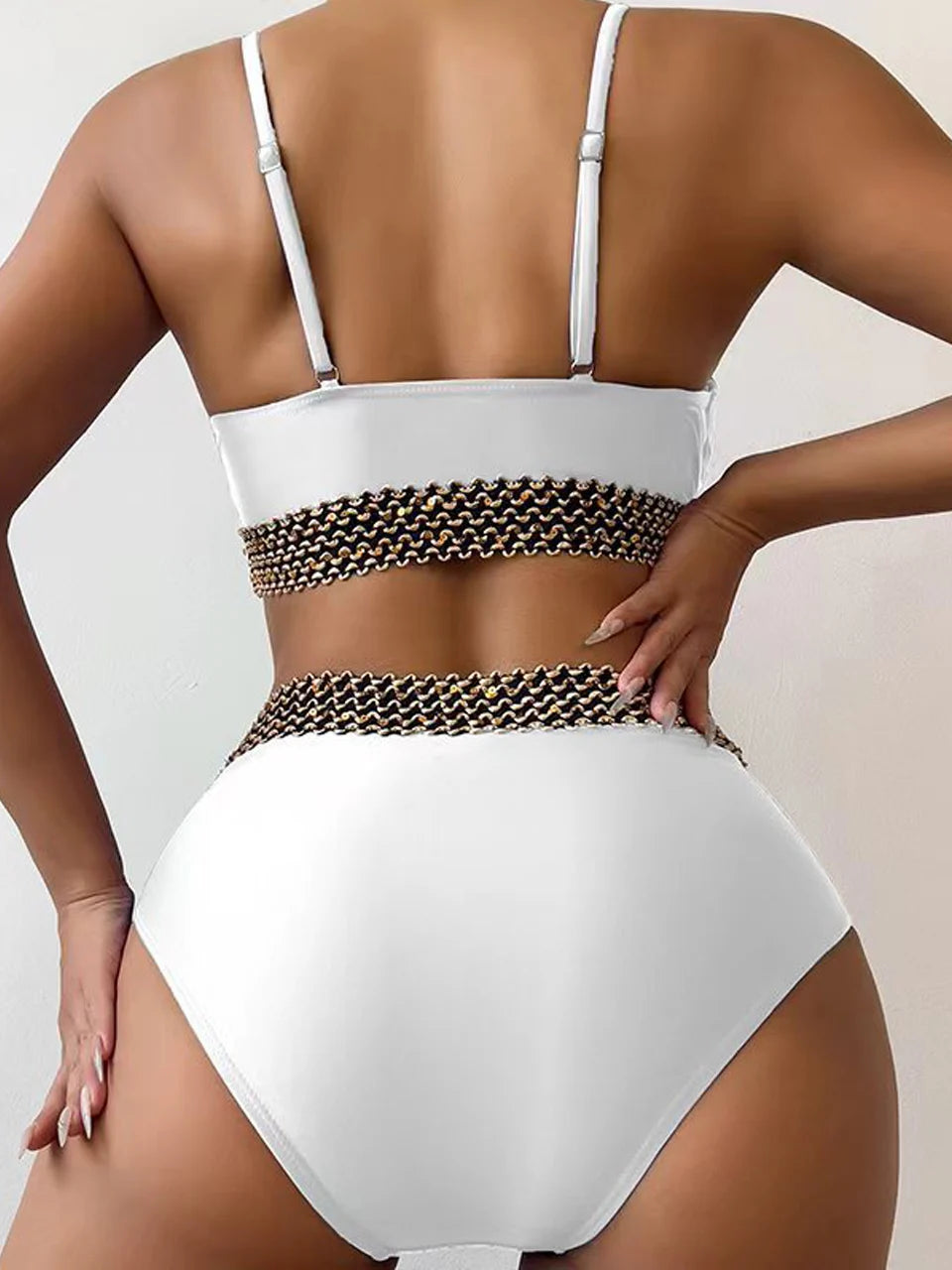 Sexy High Waist Bikini Women High Cut Swimsuit Female Padded Bathing Suit Solid Swimwear Two Piece Beachwear Swimming Summer