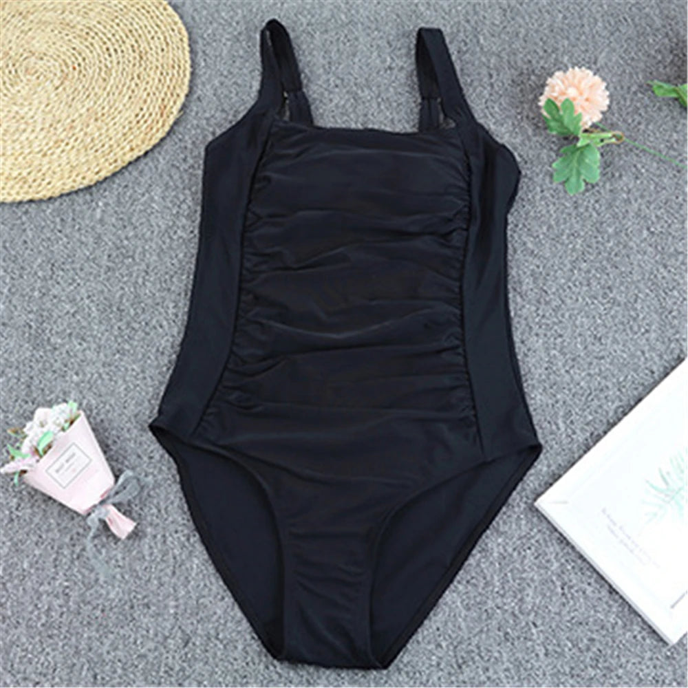 Women's One-piece Swimsuit Sexy Solid Color Shoulder Strap Swimming Bathing Surfing Suit Beach Sports Wear Sexy Swimwear