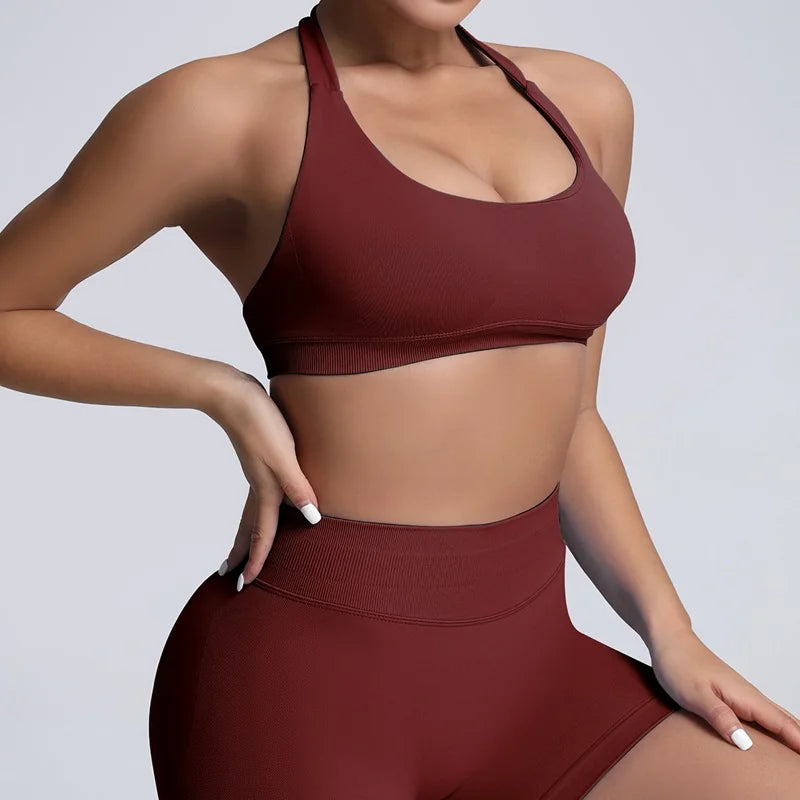 Sports Bra Seamless Sexy Padded Athletic Sport Bras Women Backless Workout Gym Anti-Shock Yoga Crop Top Fitness Bra