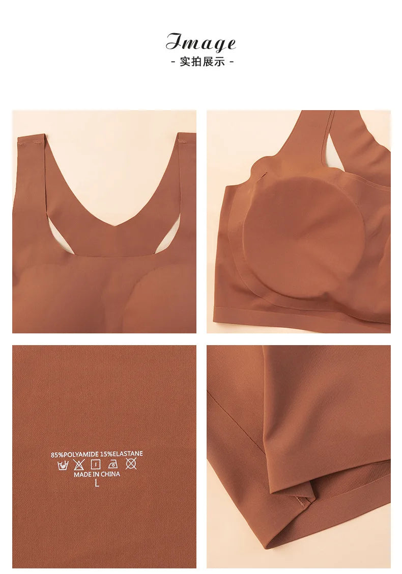Woman Bras Seamless Wireless Ultra Thin Vest Underwear Top Push Up Summer Bralette Girl Sleep Sports Breathable Bras ﻿
