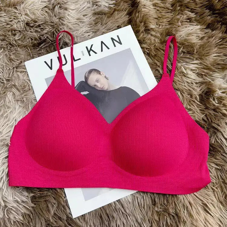 Bras for Small Bust Women Thin Strap Wireless Push Up Padded Bralette Stick On Silicone Adhesive Bra Petite Backless