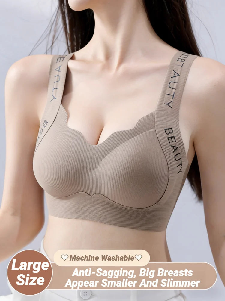Seamless Wireless Bra One-Piece Vest Lingerie For Women Lift And Support Side Smoothing Push-Up Full Coverage Small Chest Bras