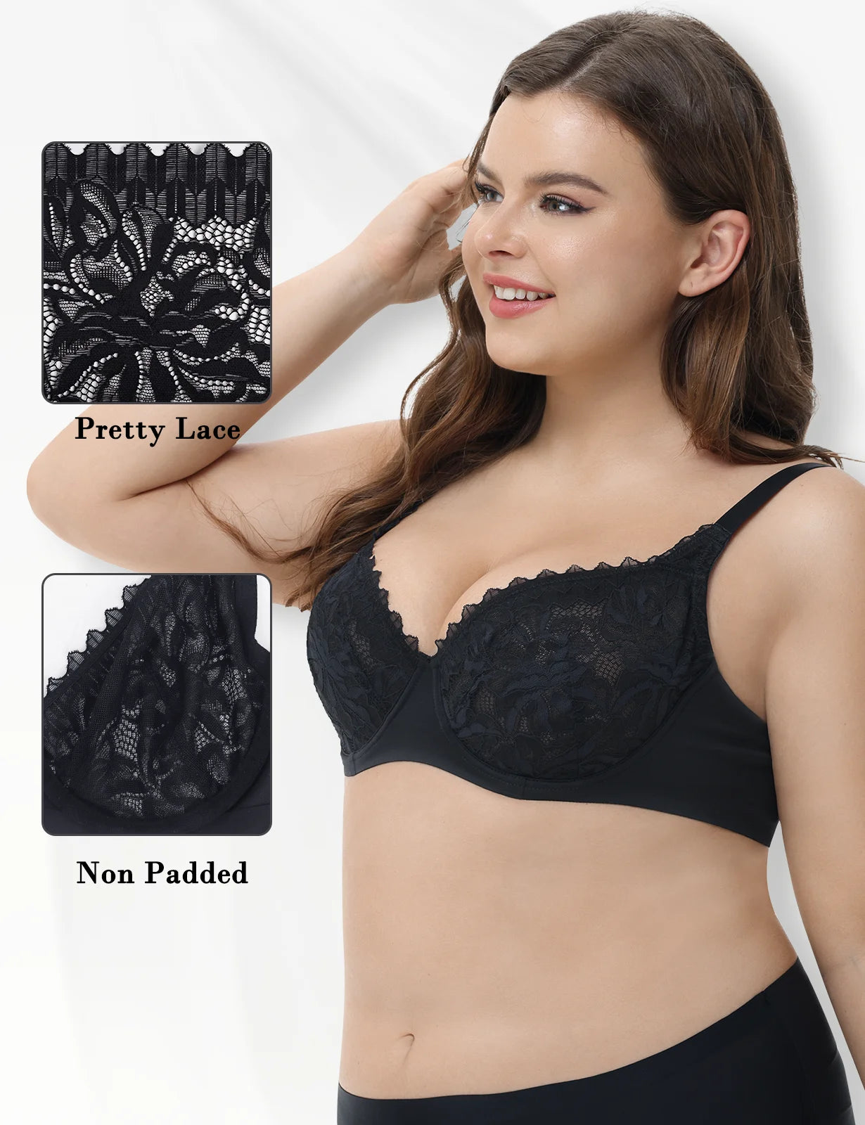 New Mesh Bras For Women Lace Bra Unlined Sexy Lingerie Perspective Bra Underwire Everyday Ultra Thin Bras C D E F G H Cups