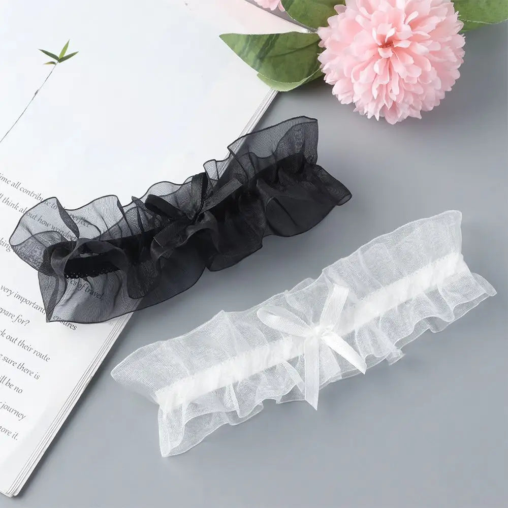Sexy Fashion Lingerie Garter Belt Wedding Bride Leg Garter Cosplay Party Accessories Bowknot Lace Elastic Leg Ring