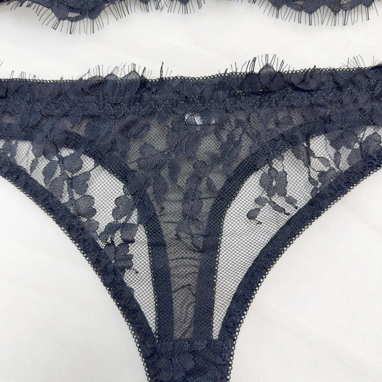 Sexy Lingerie Women Outfits Sheer Lace Corset Set Transparent 2-Piece Bra Set Girdle with Adjustable Straps Erotic Underwear