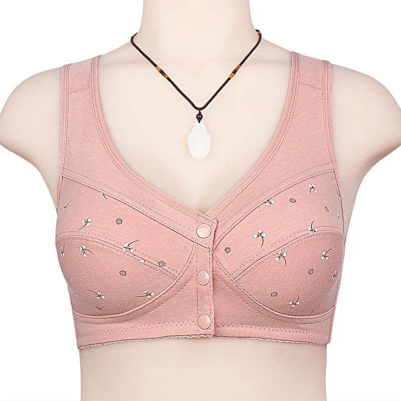 Bra For Women Wire Free Bra Cotton Underwear Front Closure Brassiere Women's Lingerie Large Bust 48 50 52 B C Cup