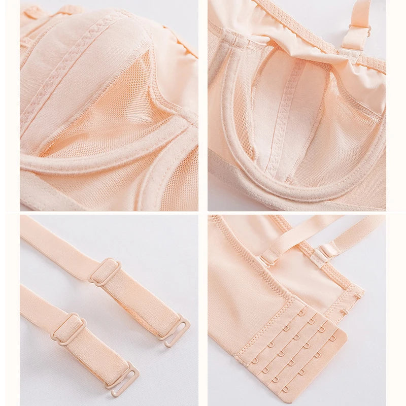 Strapless Bras for Women Transparent Full Coverage Multi-way Underwire Lace Invisible Balconette Bralette 36 38 40 42 B C D E F