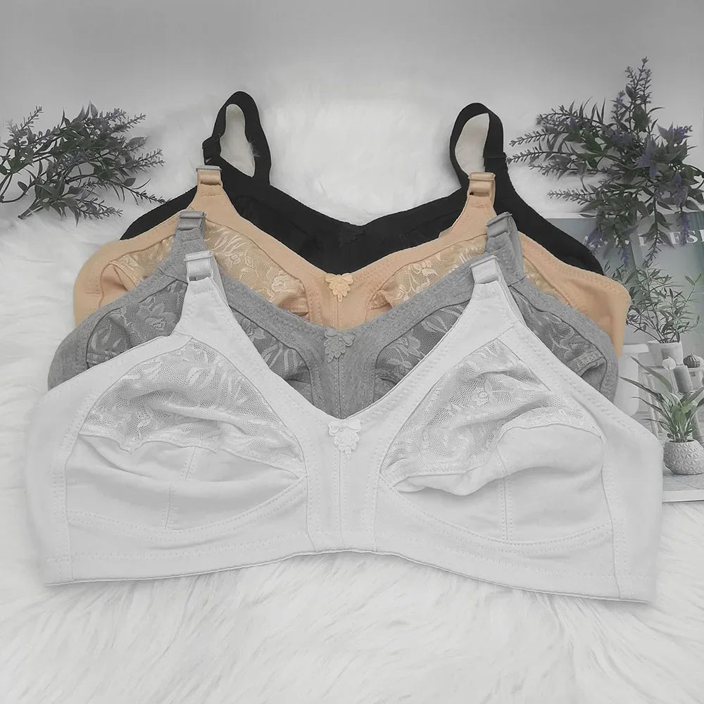 Ruralbras Minimizer Push Up Bras For Women Wireless Full Coverage Cotton Bra Seamless Top Plus Size 38 - 50 C D E F Cup BH C01