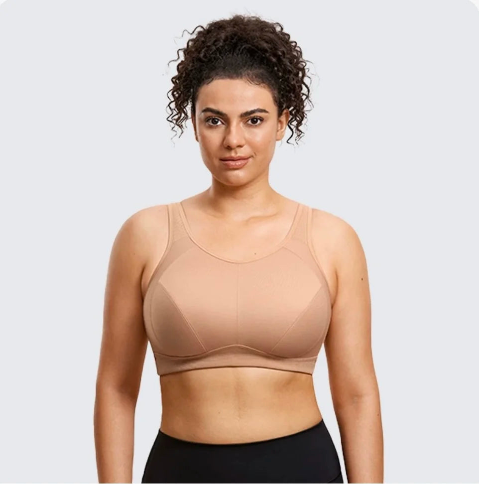 Women High Support Full Coverage Plus Size Sports Bras  No Padded Wireless Bras Running Fitness Lady Sportwear Tops
