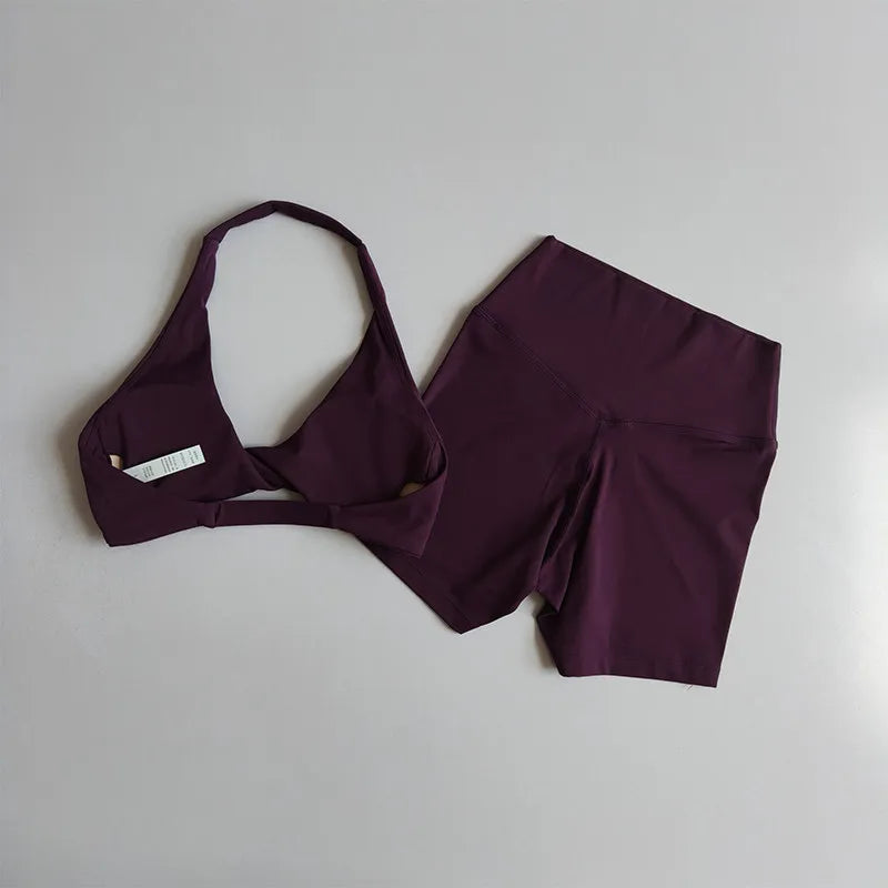 Sports Bra Women's Halter Neck Beautiful Back Push-up Chest-revealing Pilates Vest Training Yoga Wear Gym Running Fitness Bras