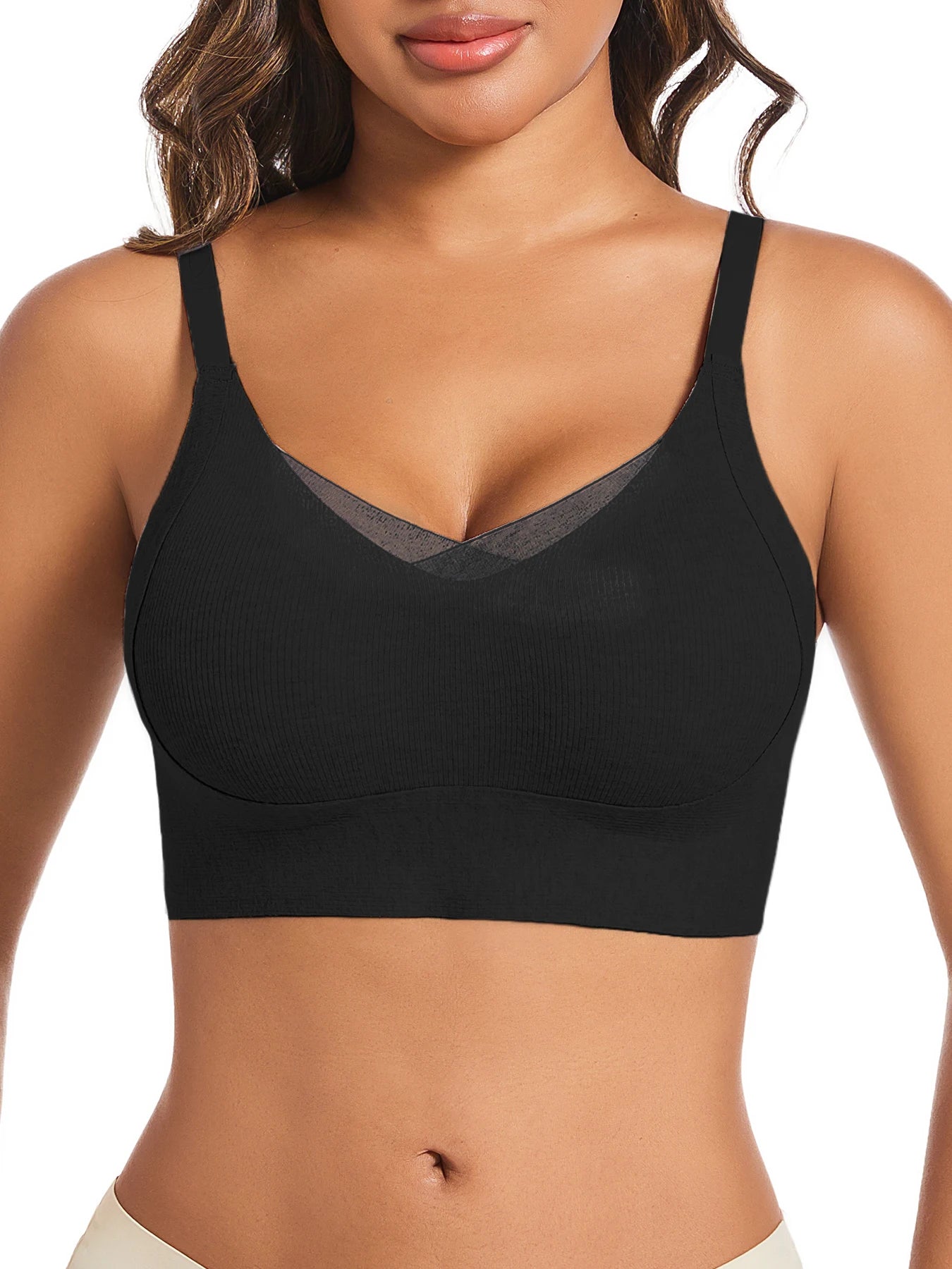 1pc Women's Casual Black  Push Up Bra With Medium Stretch Fabric