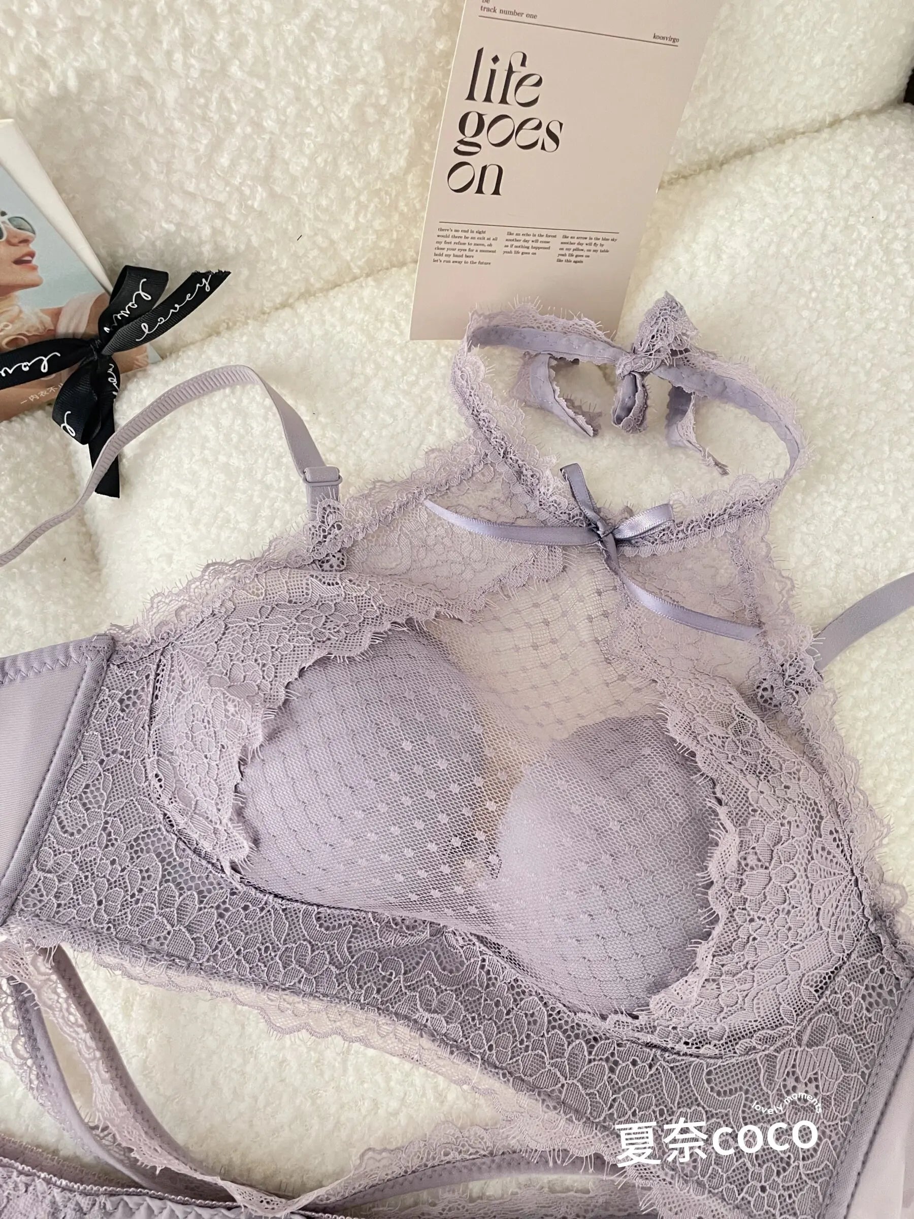 Lace Plunge Bra Push Up Bralette See Through Mesh Lingerie Double Layer Deep V Top Flattering Fit for Petite Bust Everyday Wear