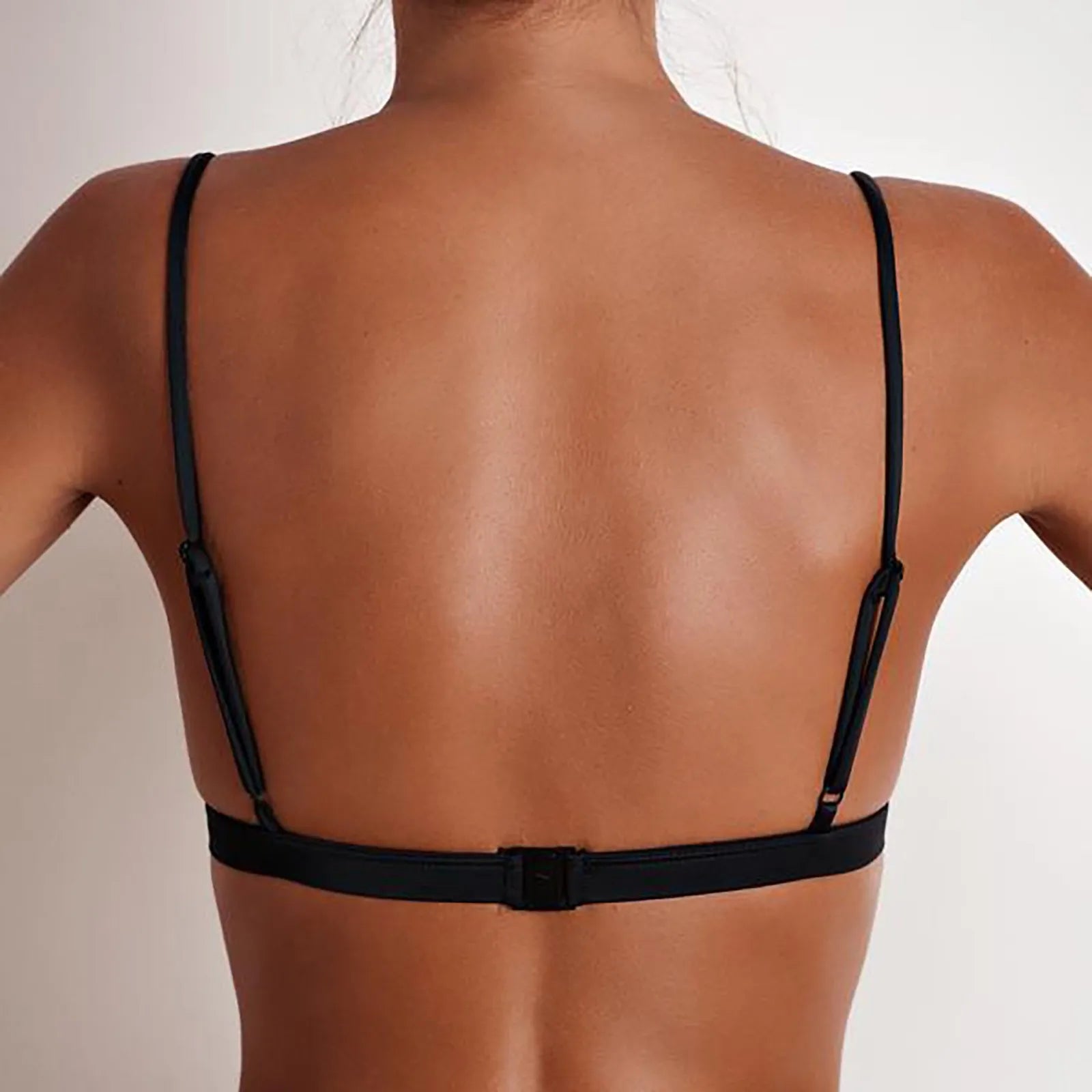 Sexy Bikini Bra Bralettw Top For Women Solid Color Bandage Swimwear Backless Sleeveless Swimming Crop Top Summer Beach Suit