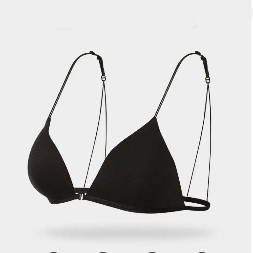 Fachion Triangle Bras for Women Beauty Back Push-up French Style Bra Thin Strape Solid Color Wireless Bra Girls
