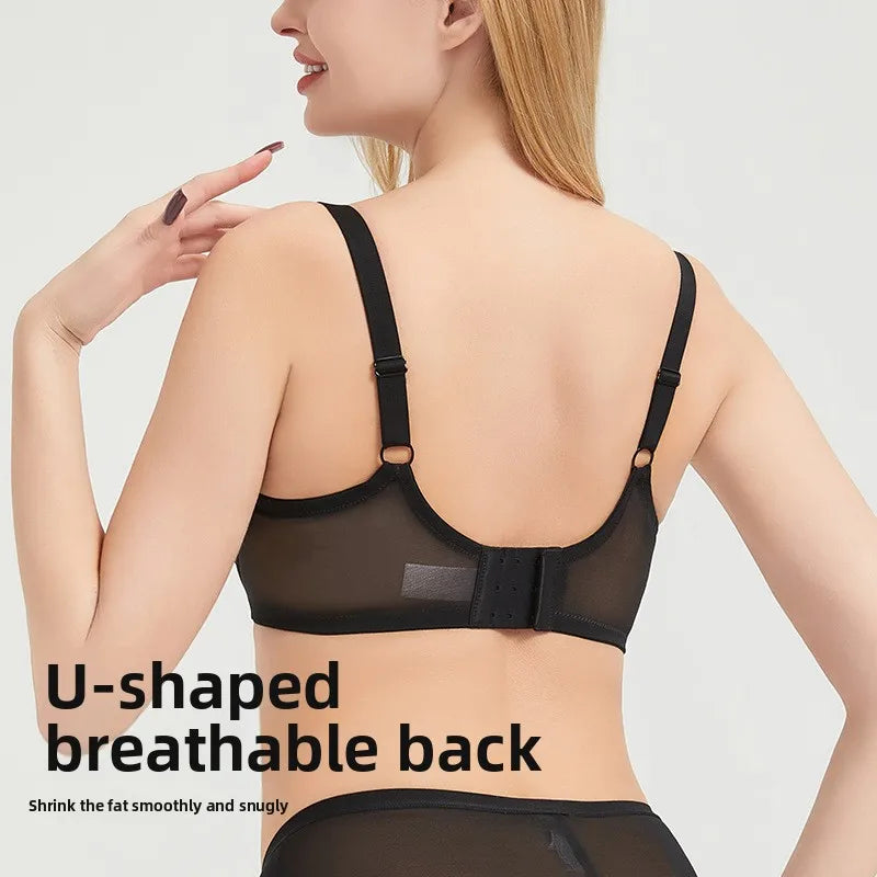 Plus Size Minimizer Bra Full Coverage Lift Support for Large Bust Wirefree Comfort Breathable Mesh Anti-Sagging E F G H I Cup