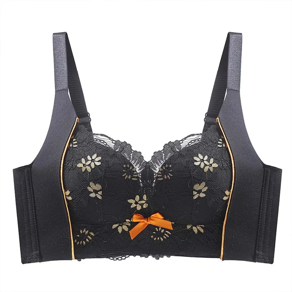 Gathered Breasts Wireless Deep V Bra Shockproof Close-fitting Brassiere for Women Anti-sagging Lingerie Seamless Lace Bras Girls