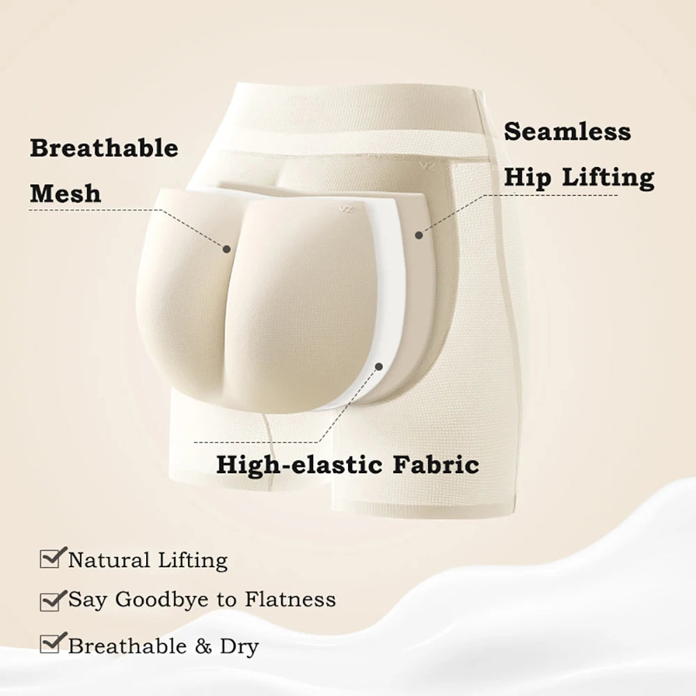 Padded Shapewear For Women High Waist Hip Enhancer Body Shaper Shorts Seamless Underwear Tummy Control Butt Lifter Panties