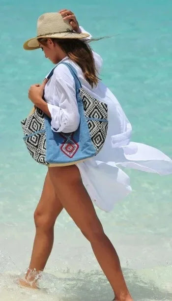 Sexy Beach Cover Up Women Bikini Pocket Swimsuit Cover Up Hollow Out T-shirt White Bathing Suit Cover-Ups Tunics Beachwear Robe